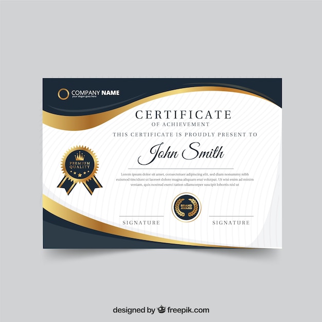 Elegant golden certificate template