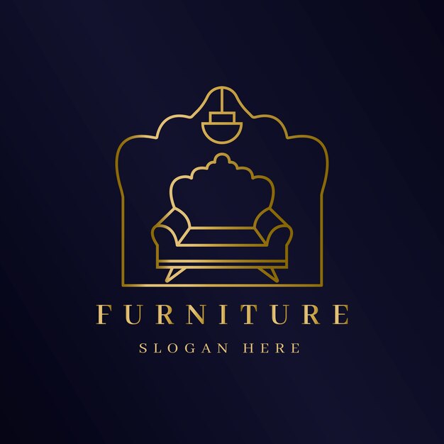 Elegant golden furniture logo