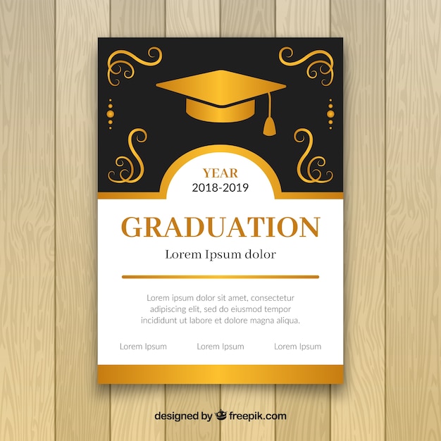 Elegant golden graduation party invitation