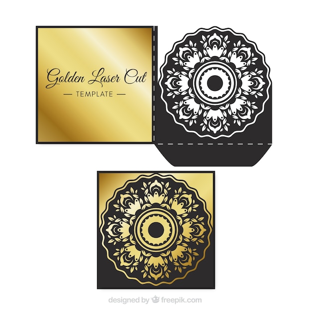 Elegant golden laser cut template