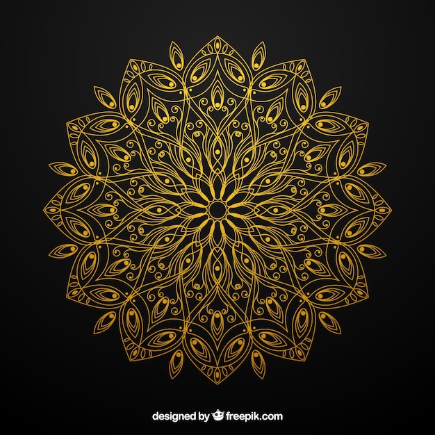 Free Vector elegant golden mandala background