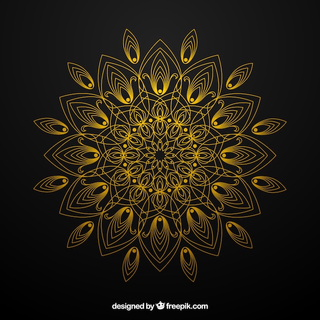 Free Vector elegant golden mandala background