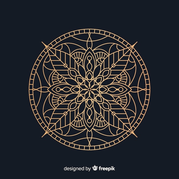 Free Vector elegant golden mandala concept background