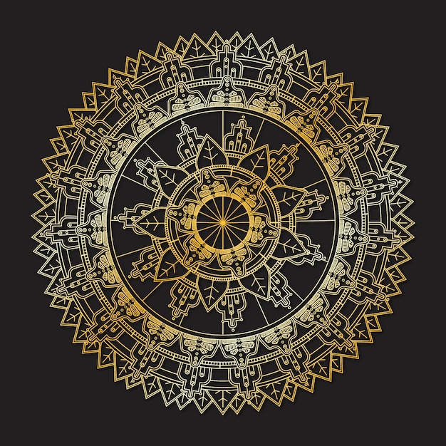 Free vector elegant golden mandala design