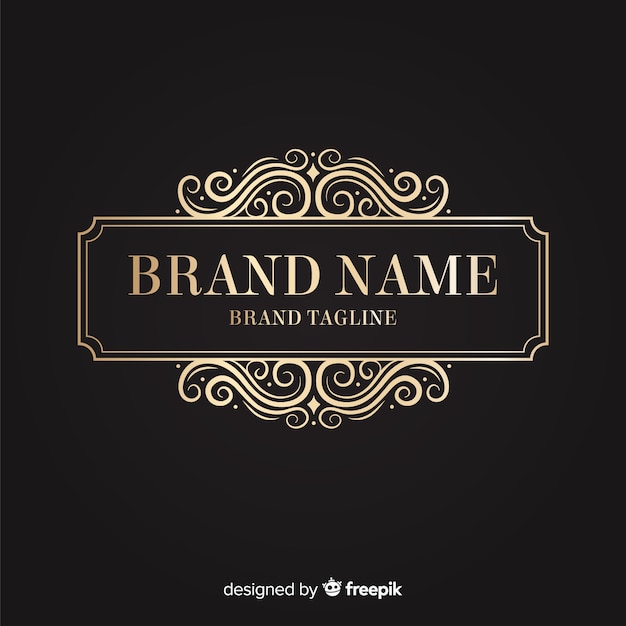 Elegant golden ornamental logo 