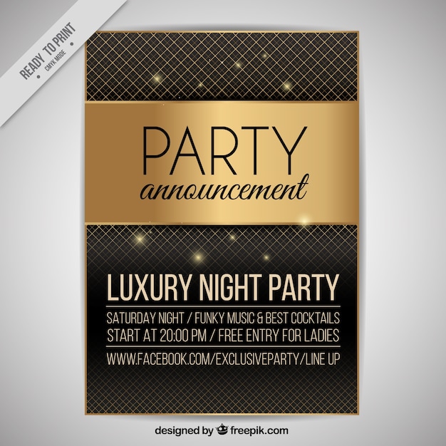 Elegant golden party brochure