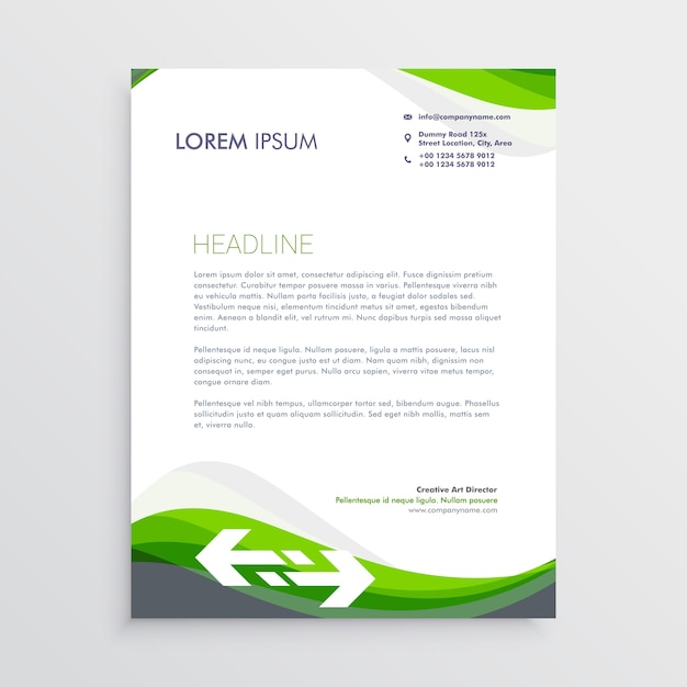 elegant green and gray letterhead design template