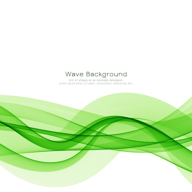 Elegant green wave modern background design