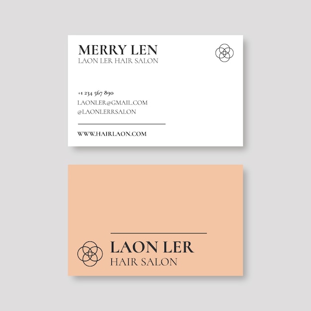 Free vector elegant hair salon business card