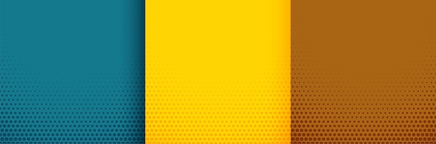 Elegant halftone background set in turquoise yellow and brown colors