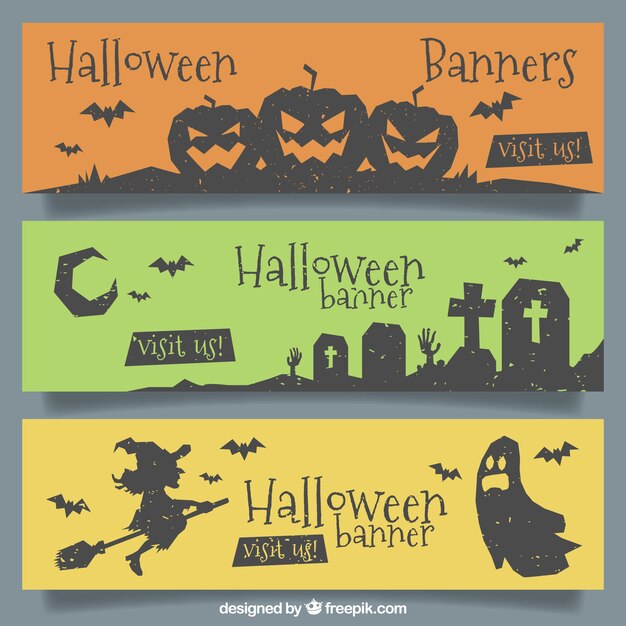 Elegant halloween banners with modern style