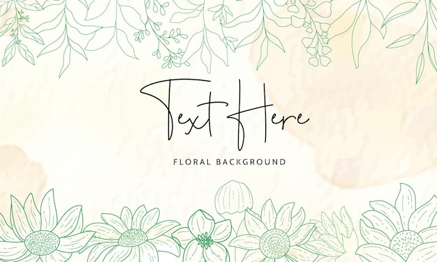 Elegant hand drawing outline floral background design