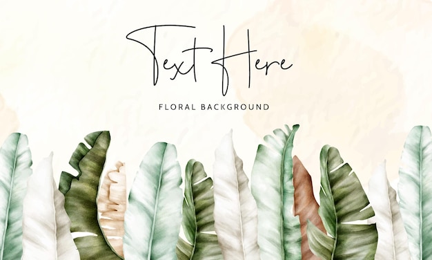 Free vector elegant hand drawing watercolor tropical leaves background