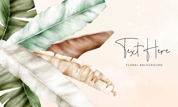 Free vector elegant hand drawing watercolor tropical leaves background