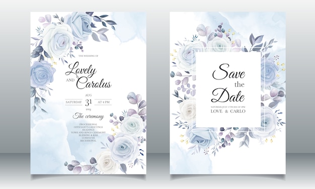 Free Vector elegant hand drawing wedding invitation floral design