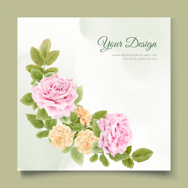 elegant hand drawing wedding invitation floral 