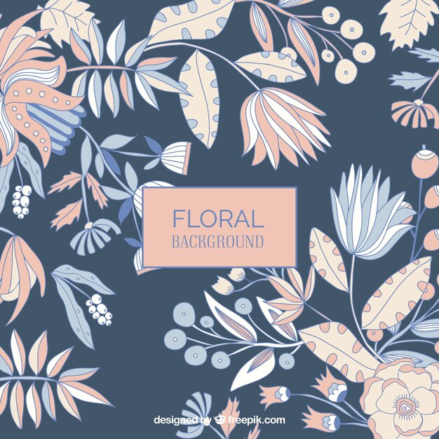 Elegant hand drawn floral background