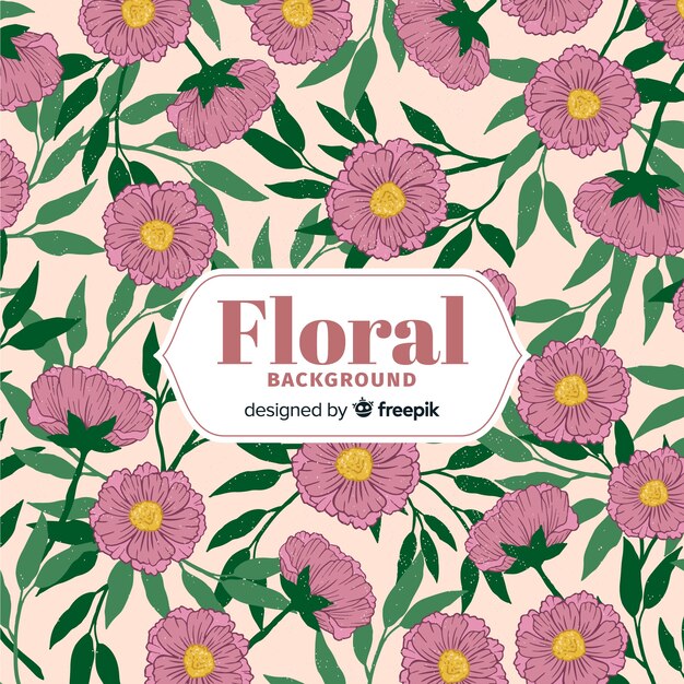 Elegant hand drawn floral background