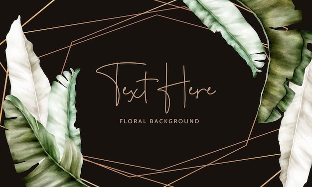 Free Vector elegant hand drawn luxury banana leaf floral background