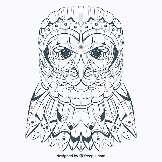 Free Vector elegant hand drawn ornamental owl