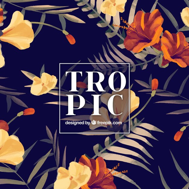 Free Vector elegant hand painted tropical background