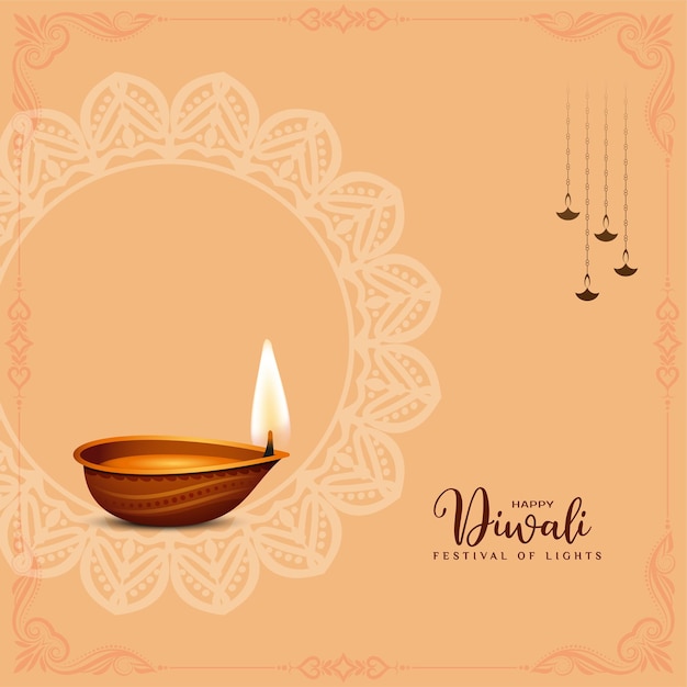 Elegant Happy Diwali festival celebration greeting background design