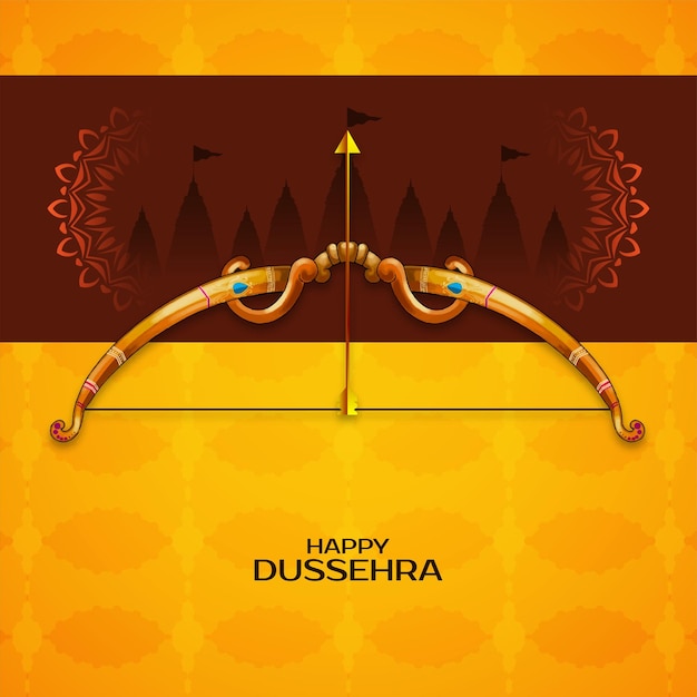 Free Vector elegant happy dussehra cultural hindu festival background design