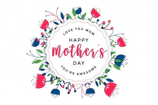 Elegant happy mother's day floral greeting