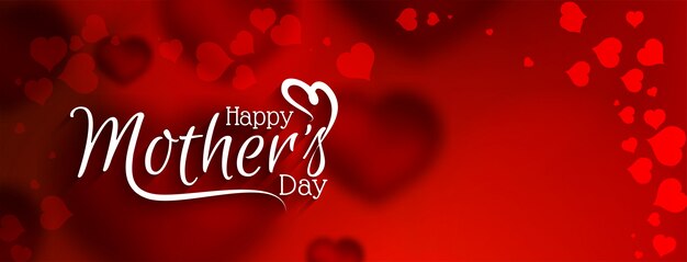 Elegant Happy Mother's day red banner design