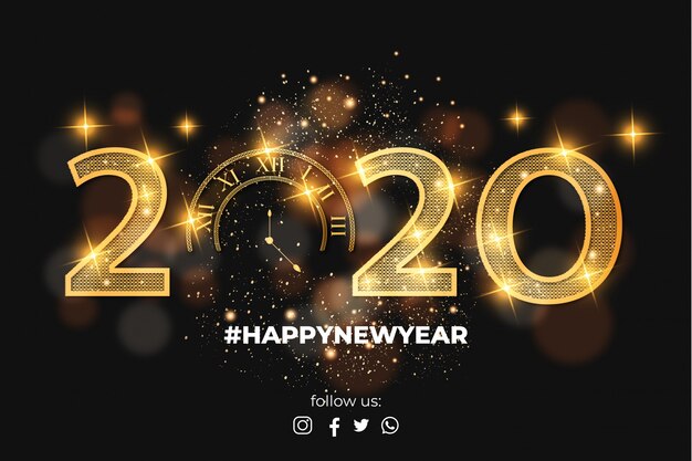 Elegant Happy New Year 2020 Card Background