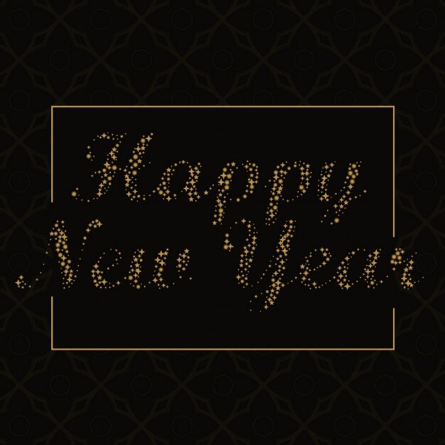 Free Vector elegant happy new year background made of golden stars