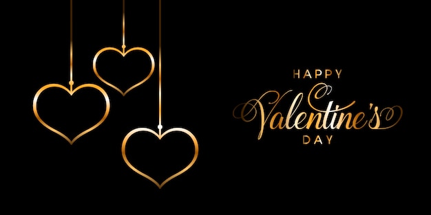 Free vector elegant happy valentine's day banner