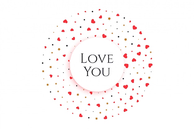 Free Vector elegant hearts in circular form with message love you