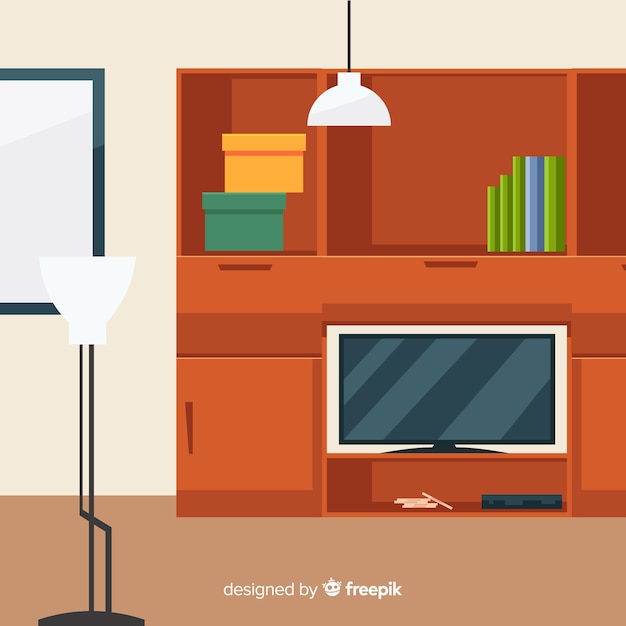 Free Vector elegant home interior with flat design