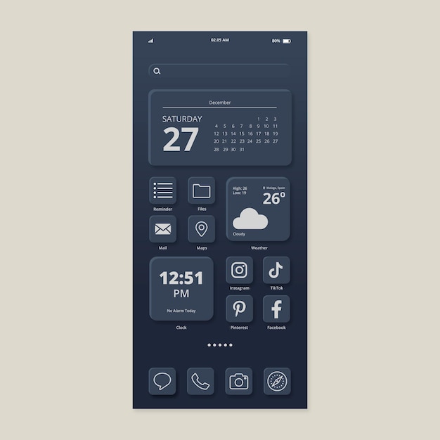 Elegant home screen