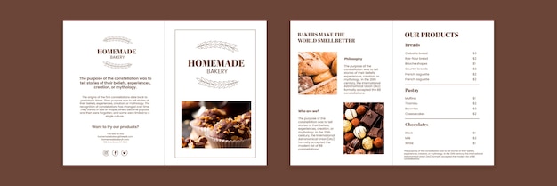 Free Vector elegant homemade bakery brochure