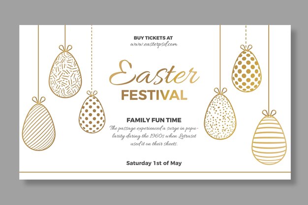 Elegant horizontal banner template for easter sale