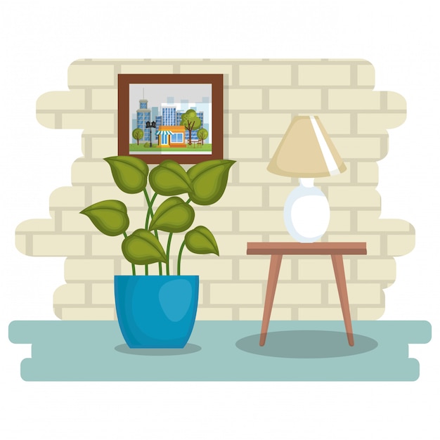 Free vector elegant house place scene