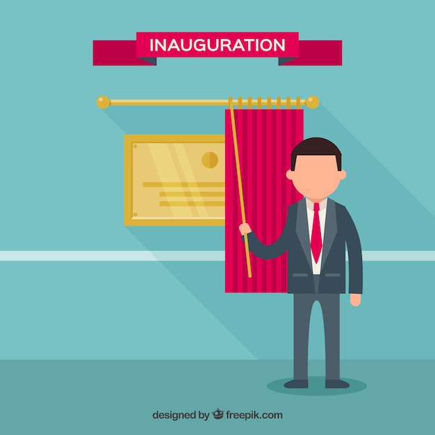 Free Vector elegant inauguration ceremony with character