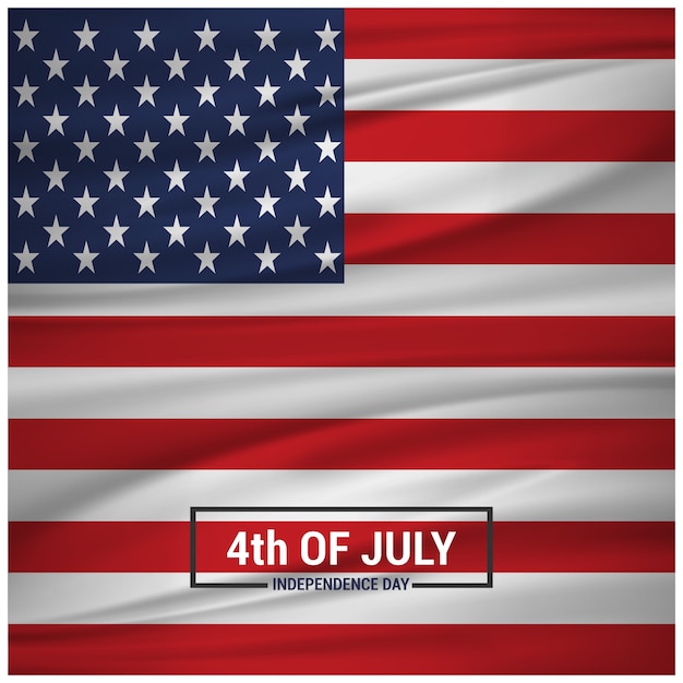 Elegant independence day design with american flag