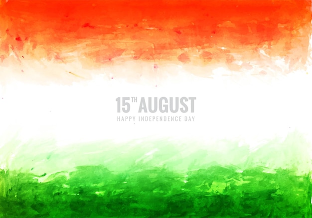 Elegant indian independence day tricolor theme watercolor texture background