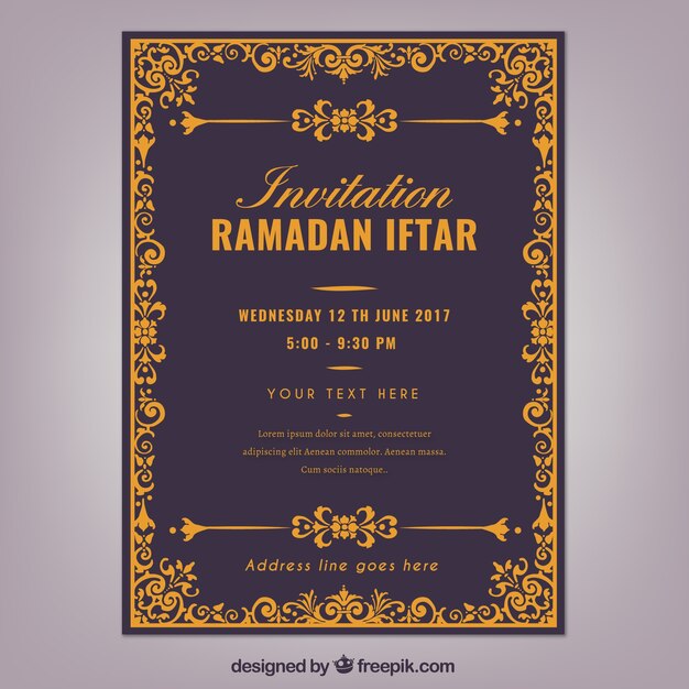 Elegant invitation of ramadan iftar