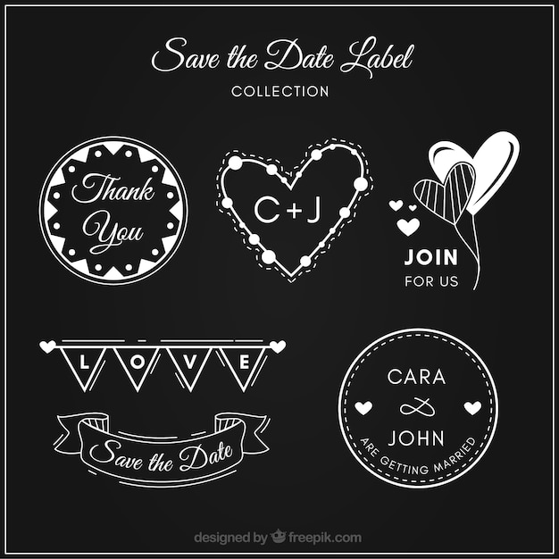 Free Vector elegant label set on blackboard