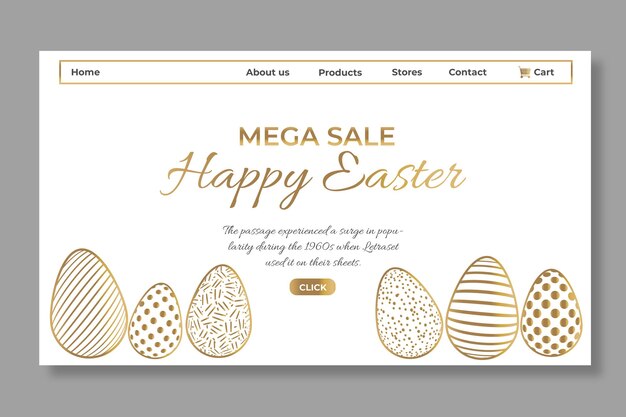 Elegant landing page template for easter sale