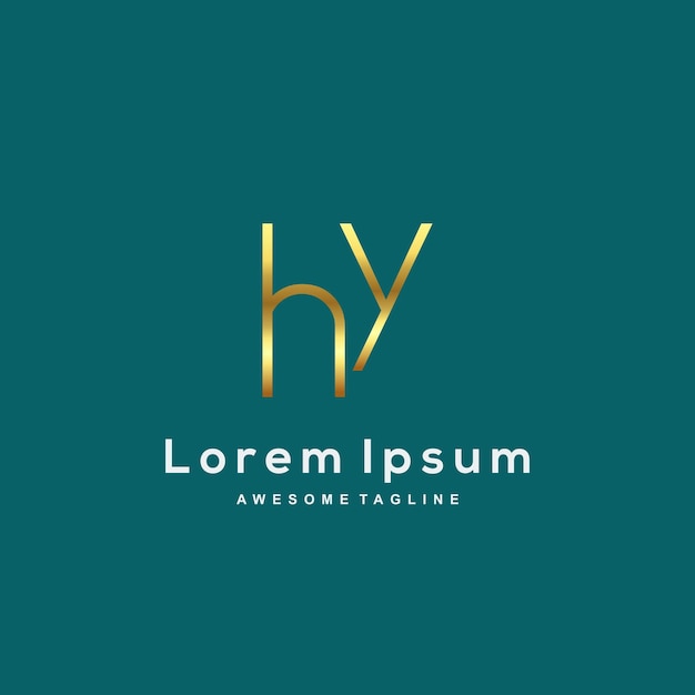 Free vector elegant letter h y monogram logo design