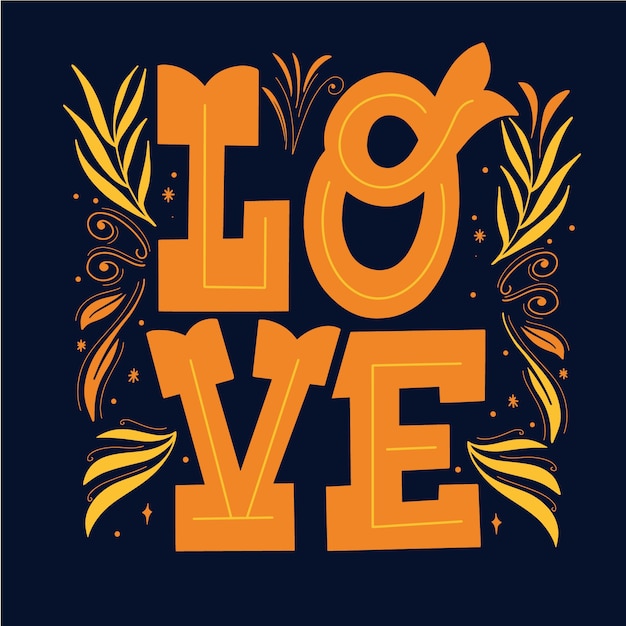 Free Vector elegant lines and love lettering