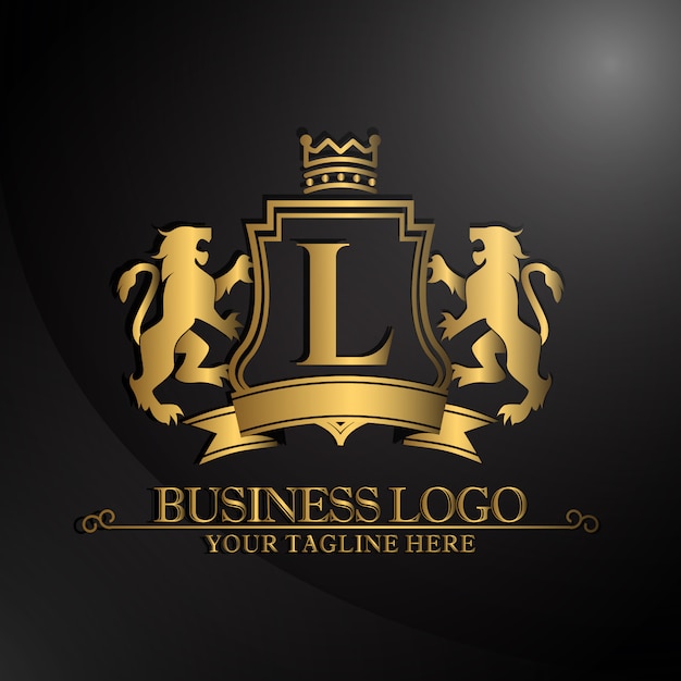 Elegant logo with two lions design