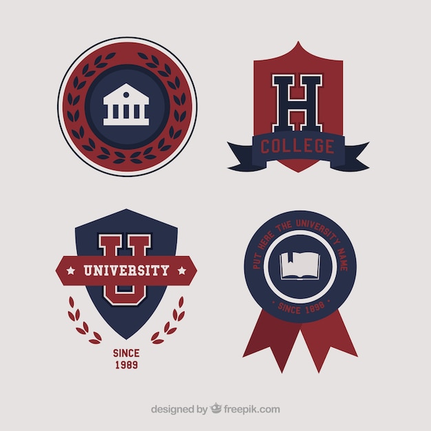 Free Vector elegant logos for college