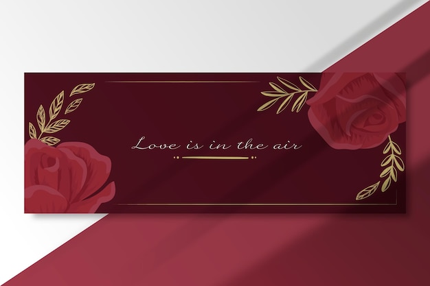 Elegant love card template with roses