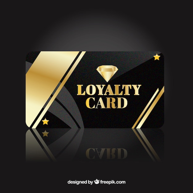 Elegant loyalty card template with golden style